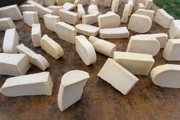 Mongolian gurt from sour milk drying