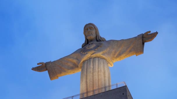 Statua di Cristo Re - Cristo Rei a Lisbona — Video Stock