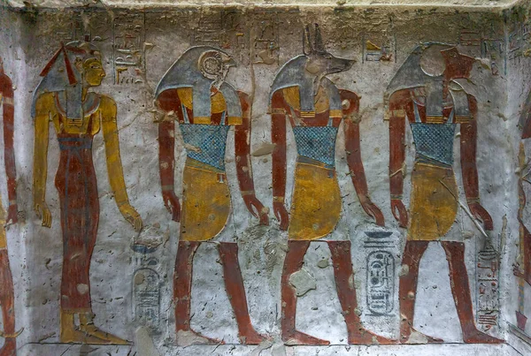 Ancient egypt carving color image — 스톡 사진