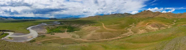 Letecká krajina v Orkhon Valley, Mongolsko — Stock fotografie