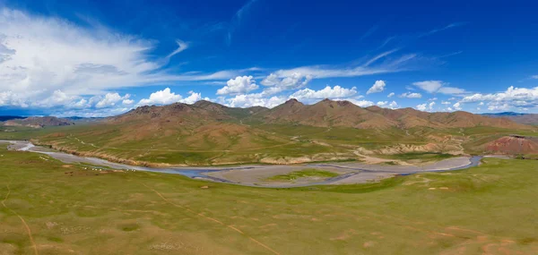 Veduta aerea della valle dell'Orkhon Mongolia — Foto Stock