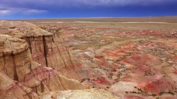 Canyons Tsagaan suvarga Estupa branca na Mongólia — Vídeo de Stock