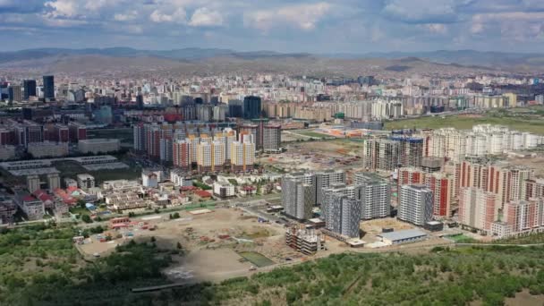 Aerial view of Ulaanbaatar Mongolia — 비디오