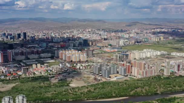 Aerial view of Ulaanbaatar Mongolia — Stock Video