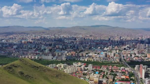 Vista panoramica della Mongolia di Ulaanbaatar — Video Stock
