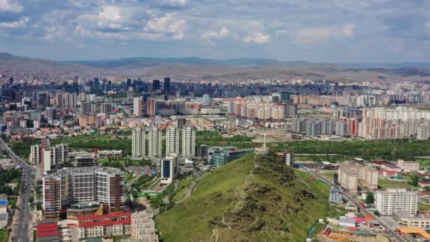 Aerial view of Ulaanbaatar Mongolia — Stock video