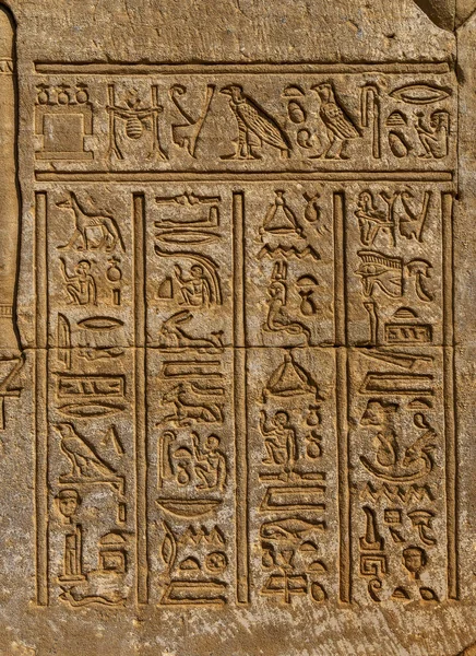 Antika Egyptiska Hieroglyfer Vägg Templet — Stockfoto