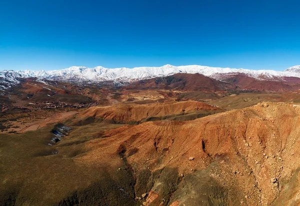 Letecké Panorama Krajiny Pohoří Atlas Morocc — Stock fotografie