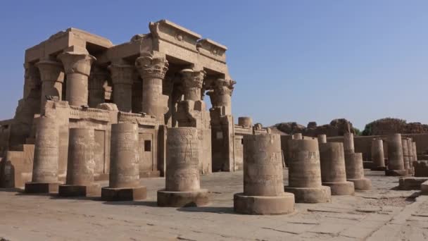 Ruinerna Templet Kom Ombo Nära Nilen Egypten Panorama — Stockvideo