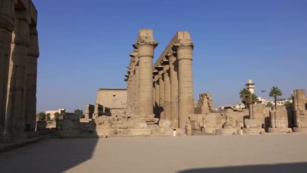埃及卢克索的卢克索庙宇 平景4K — 图库视频影像