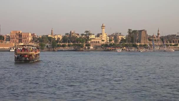 Luxor Temple Antigo Templo Egípcio Complexo Margem Leste Rio Nilo — Vídeo de Stock