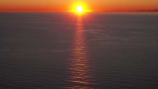 Пейзаж Красоты Закатом Над Морем — стоковое видео
