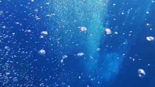 Luchtbellen Onder Water — Stockvideo