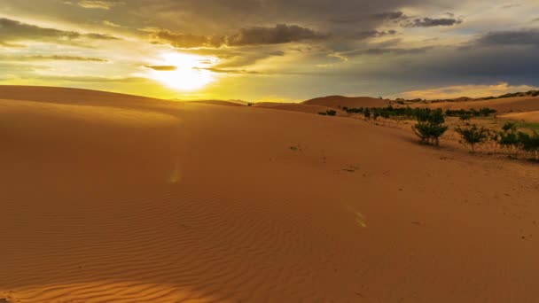 Gyönyörű Táj Sivatagban Naplementekor Időzóna — Stock videók
