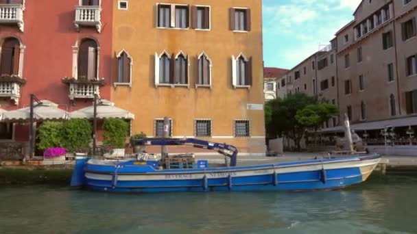 Venice Italy Circa May 2017 View Venice Boat Sailing Grand — Stock Video