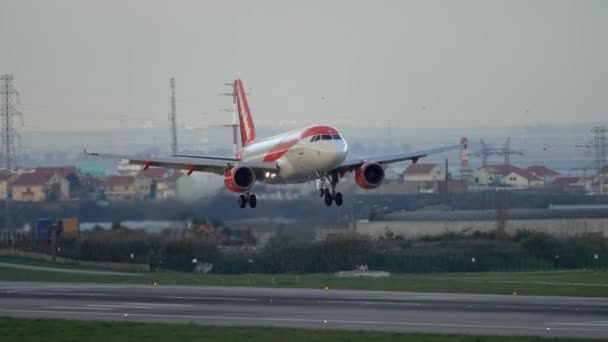 Lisboa Portugal Circa Feb 2019 Airplane Airbus A319 Ezih Easyjet — Vídeos de Stock