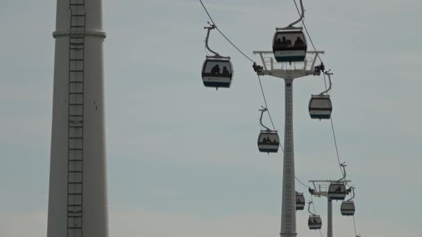 Lisboa Portugal Circa Feb 2019 Vista Del Teleférico Parque Las — Vídeo de stock