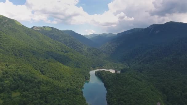 Vista Aérea Del Lago Biograd Biogradsko Jezero Montenegro — Vídeos de Stock