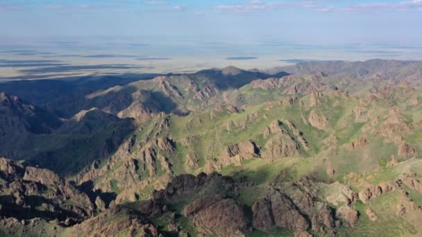 Vista Aérea Paisagem Montanhas Yol Valley Mongólia — Vídeo de Stock