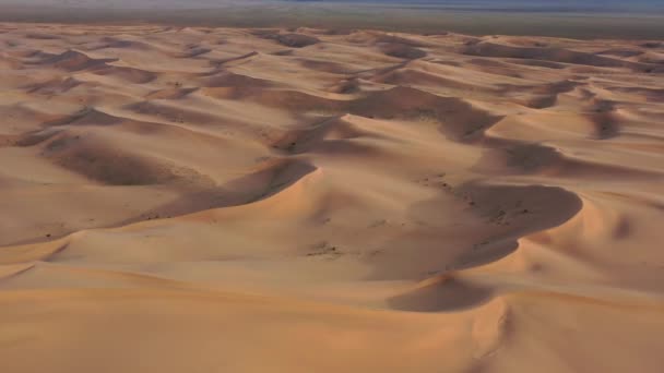Vista Aérea Das Dunas Areia Hongoryn Els Deserto Gobi Mongólia — Vídeo de Stock
