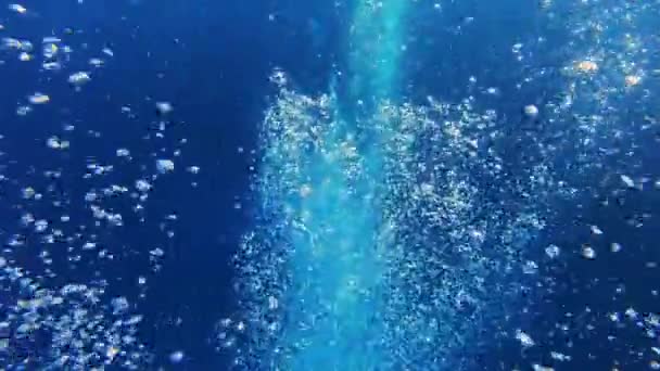 Пузырьки воздуха под водой — стоковое видео