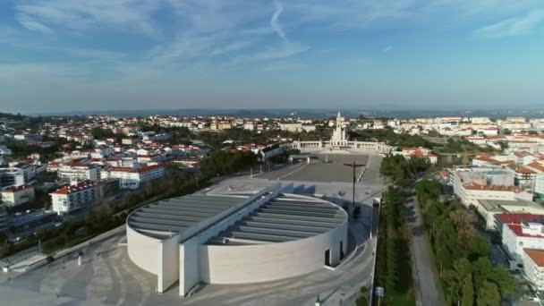 Letecký Pohled Katedrálu Minoritní Bazilika Nejsvětější Trojice Kostel Fatimě Katolické — Stock video