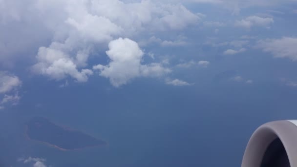 Vista Aérea Sobre Nubes Tormenta Desde Plano — Vídeos de Stock