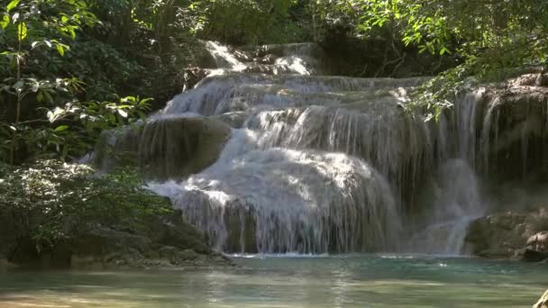 Uma Das Cachoeiras Cascata Erawan Província Kanchanaburi Tailândia — Vídeo de Stock