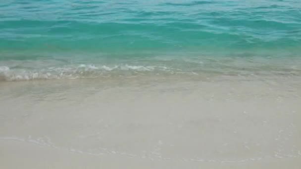 Onde Sulla Spiaggia Tropicale Con Sabbia Bianca — Video Stock