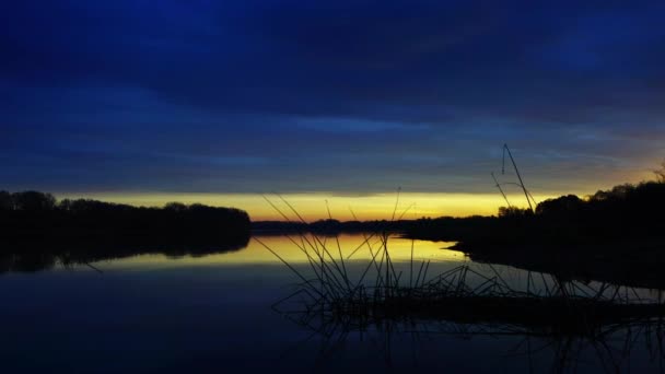 Beautiful Morning River Landscape Dawn Timelapse — Stock Video