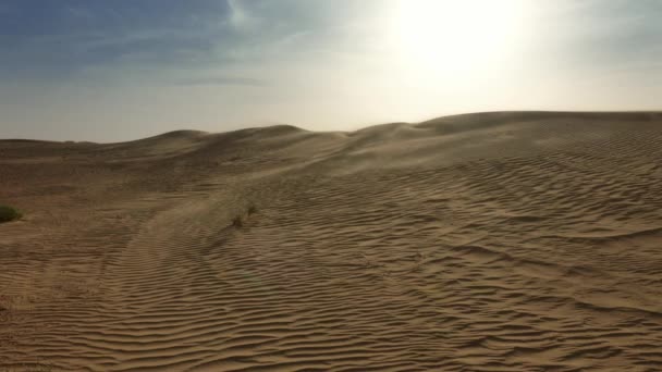 Sable Soufflant Sur Les Dunes Sable Dans Vent Désert Sahara — Video
