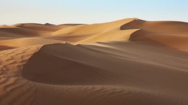 Zand Waait Zandduinen Wind Sahara Woestijn — Stockvideo