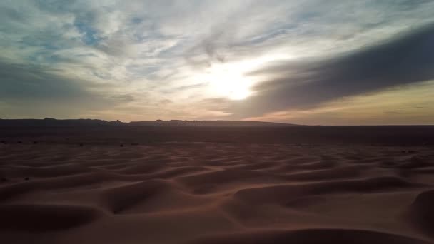 Hermoso Paisaje Desierto Del Sahara Atardecer — Vídeo de stock