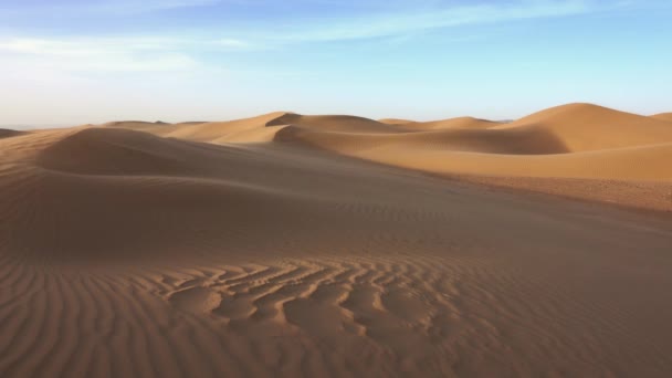 Zand Waait Zandduinen Wind Sahara Woestijn — Stockvideo