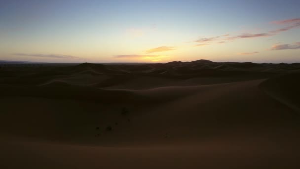 Krásná Krajina Saharské Poušti Při Východu Slunce Čas Vypršel — Stock video
