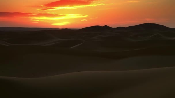 Beau Paysage Dans Désert Sahara Lever Soleil Timelapse — Video