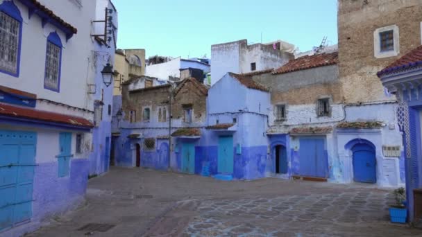 摩洛哥 Chefchaouen 麦地那广场 Hauta 广场公共喷泉 — 图库视频影像