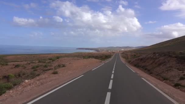 Vista Desde Coche Conduciendo Por Carretera Largo Costa Atlántica Marruecos — Vídeo de stock