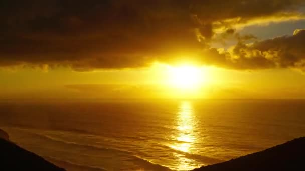 Paisagem Beatiful Com Por Sol Oceano Atlântico Costa Marrocos África — Vídeo de Stock