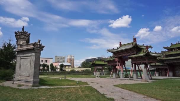 Ulaanbaatar Moğolistan Daki Bogd Khan Kış Sarayı Manzara — Stok video