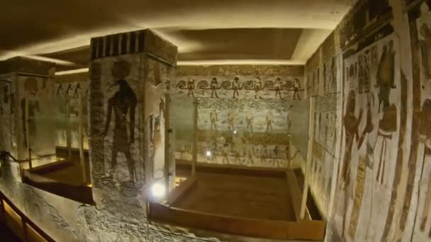 Anciennes images couleur égypte sur le mur — Video