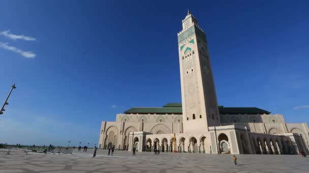 Панорама Мечети Хассана Касабланке Марокко — стоковое видео
