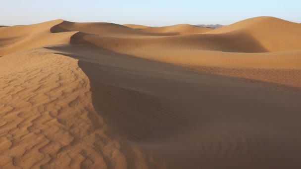 Homok Fúj Homokdűnék Szél Szahara Sivatag — Stock videók