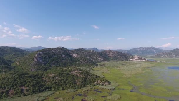 Letecký Výhled Skadarské Jezero Černé Hoře Létě — Stock video