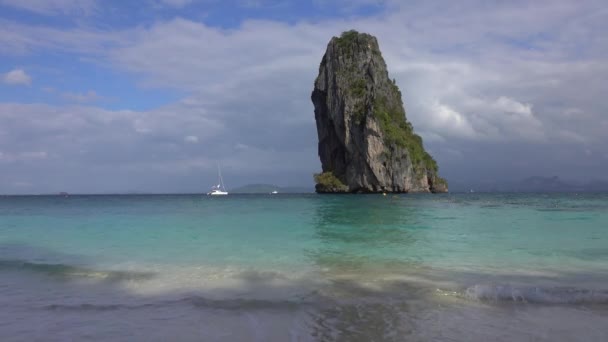 Landschaft Auf Der Tropischen Insel Poda Thailand — Stockvideo