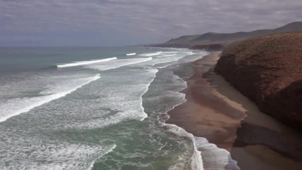 Пляж Леґзіра Марокко Атлантичне Узбережжя Африка — стокове відео