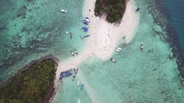 Letecký Pohled Shora Pláž Mezi Tropickými Ostrovy Krabi Thajsko — Stock video