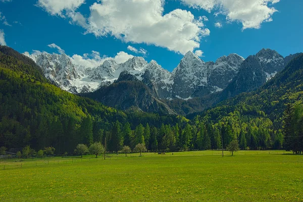 Paisagem Com Belas Montanhas Parque Nacional Triglav Eslovênia Sprin — Fotografia de Stock