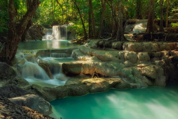 Καταρράκτης Erawan Στην Επαρχία Kanchanaburi Thailan — Φωτογραφία Αρχείου