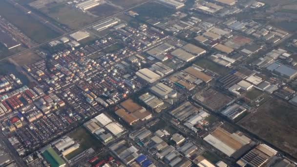 Aerial View Bangkok City Plane — Stock Video